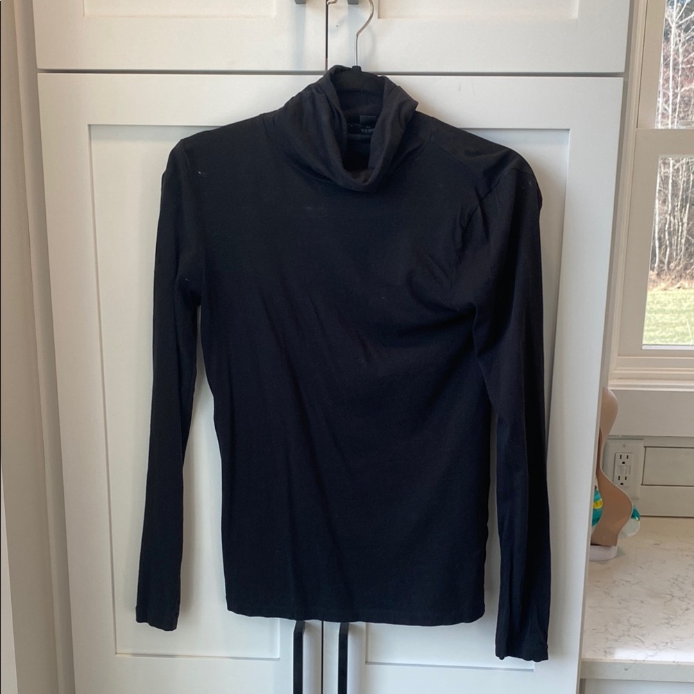 Black Turtleneck Long Sleeve Top